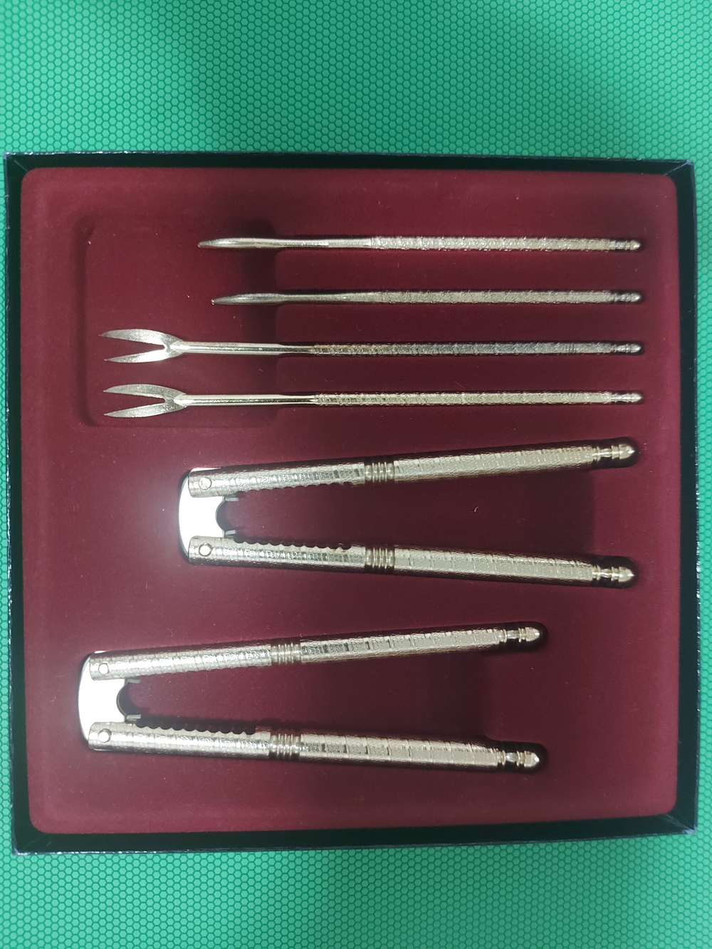 Classic Gold Tone Men's Cocktail Picks & Nutcracker Set